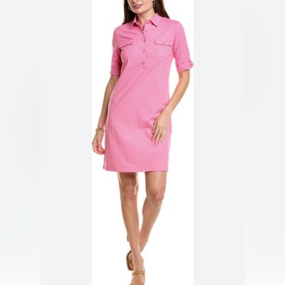 J.McLaughlin Lawrence Catalina Cloth Dress in a pink honeycomb Size Large